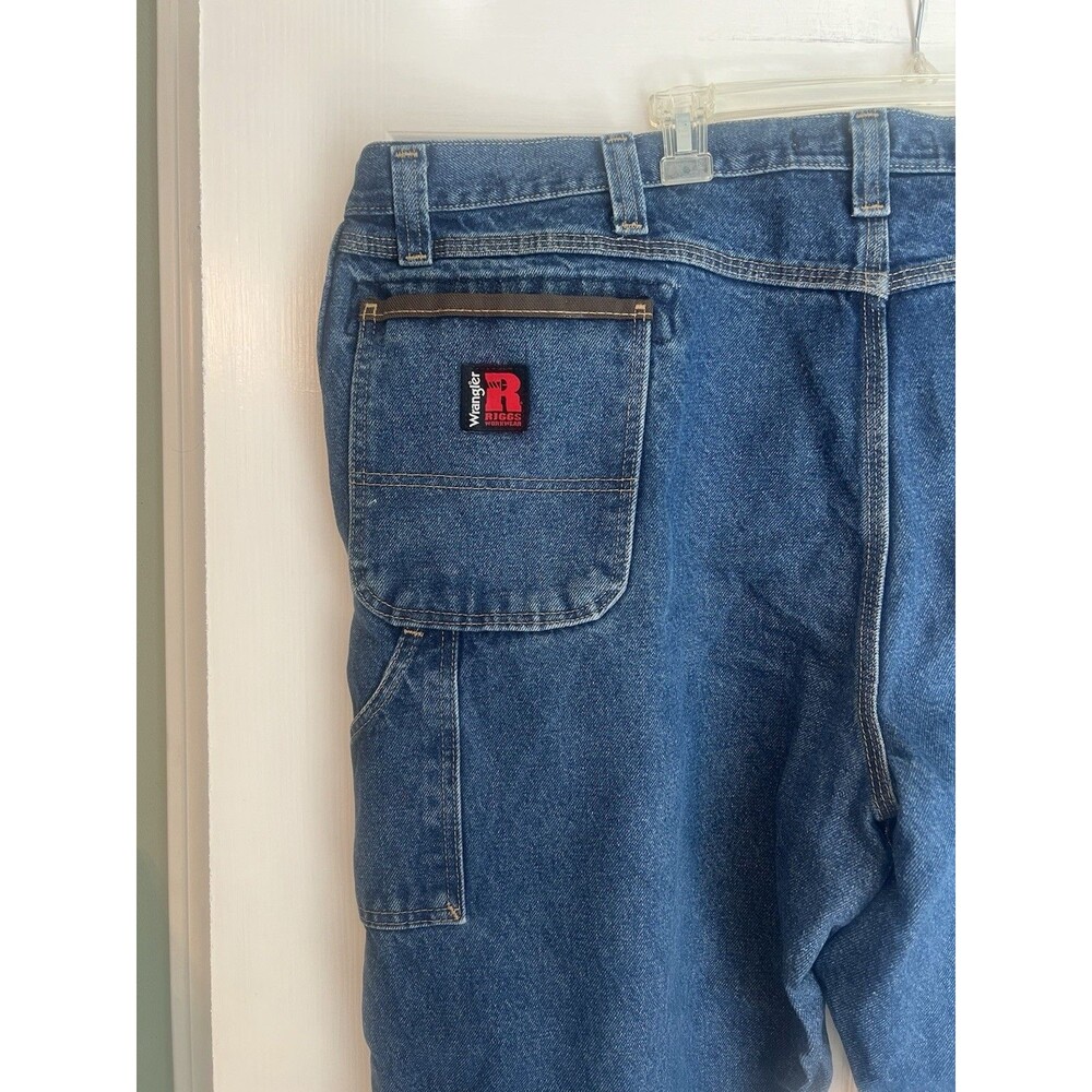 Wrangler RIGGS Workwear Blue Jeans 48x30 Measures 46x28 Big Tall Denim Gusset